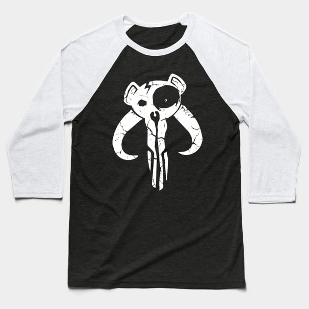 Mando Bear Skull Baseball T-Shirt by artbytobias